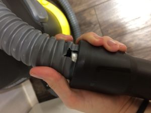 A broken vacuum hose